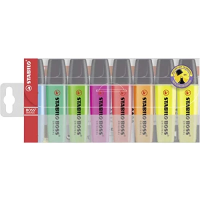 Abbildung von Textmarker STABILO BOSS ORIGINAL 8er Pack Sondersortierung mit 7 verschiedenen Farben