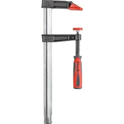 Abbildung von kwb Profi Schraub Zwinge mit 2 Komponentengriff, Spann Weite 250 mm, Spannbacken aus Temperguss Stahl, Schraubzwenge Hohlprofilschiene, Spanntiefe: 80 mm