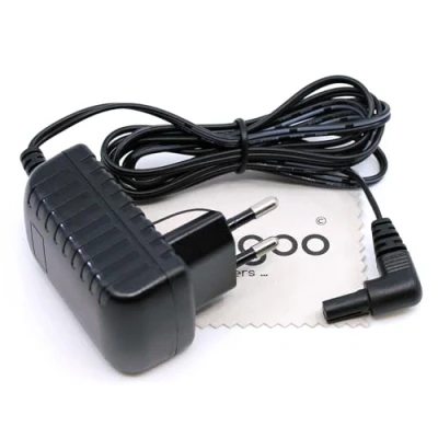 Abbildung von Ladegerät passend für Black+Decker BDGS36, GSL200, GSL300 (Ersetzt 90545059 01) Ladekabel Heckenschere, Strauchschere mit mungoo Displayputztuch