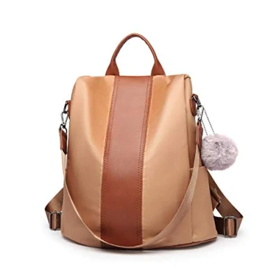 Abbildung von Miss Lulu Damen Rucksack Klein Anti diebstahl Nylon Schultaschen 2 in 1 Tagesrucksack Casual Daypack für Freizeit Einkauf Alltag