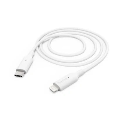 Abbildung von Hama Apple Ladekabel für iPhone, iPad, iPod (USB C USB Lightning, Schnellladekabel MFI zertifiziert, Datenkabel funktioniert mit Power Delivery Ladegerät, 1 m) weiß