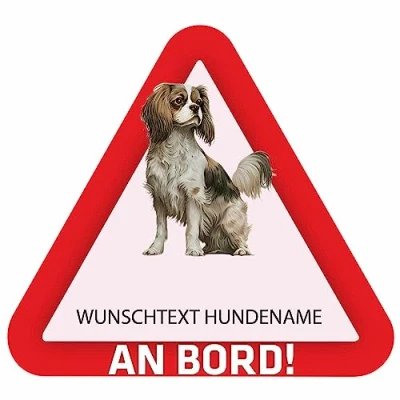 Abbildung von Indigos UG Cavalier King Charles Spaniel bunt Aufkleber 15 cm Bedruckt selbst gestalten Heckscheibe Name und Wunschtext personalisiert individuell Auto Motorrad LKW