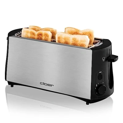 Abbildung von Cloer 3719, 4 Scheibe(n), Schwarz, Edelstahl, Kunststoff, 1380 W, 230 V, 400 mm