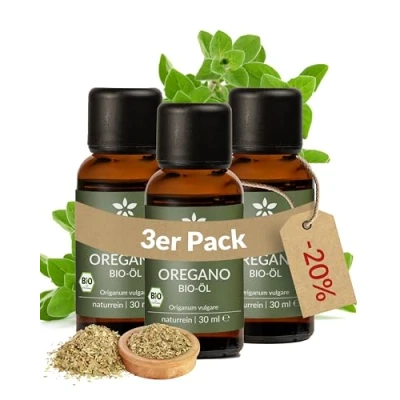 Abbildung von Heldengrün® Bio Oregano Öl [HOCHDOSIERT] mit +82% Carvacrol Zertifiziertes Lebensmittel zum Einnehmen Oreganoöl aus Griechenland 3 x 30 ml