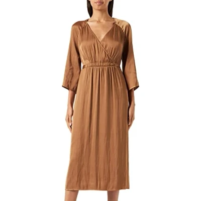 Abbildung von s.Oliver Black Label MIT Raffung Freizeitkleid, Damen, Größe: 40, Sandstein