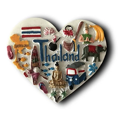 Abbildung von 3D Kühlschrank Magnet, Thailand in Herz berühmten Tourist Souvenirs, Kunstharz Craft Magnet Home &amp; Küche Dekoration, Förderung Geschenk