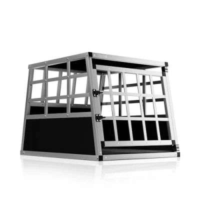 Abbildung von Cadoca Tiertransportbox, Aluminium Kofferraum verschließbar trapezförmig M 70x54x51cm