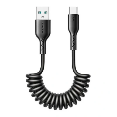 Abbildung von Schnellladekabel für Auto USB A zu Typ C Easy Travel Series 3A 1.5m, gewickelt (schwarz)