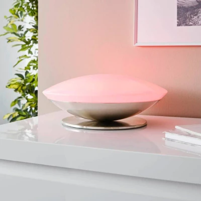 Abbildung von Eglo 97813 LED Tischleuchte FRATTINA C nickel matt weiß Ø29cm H:11,5cm dimmbar mit Connect Funktion