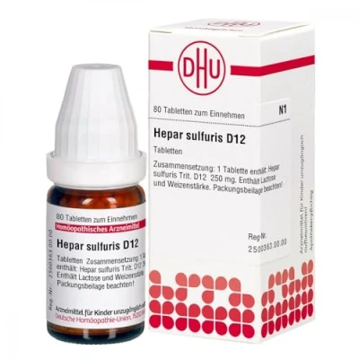 Abbildung von Hepar Sulfuris D 12 Tabletten 80 St
