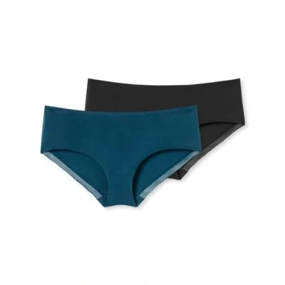 Abbildung von Schiesser 2PACK Panties, Damen, Größe: 46, Petrol schwarz