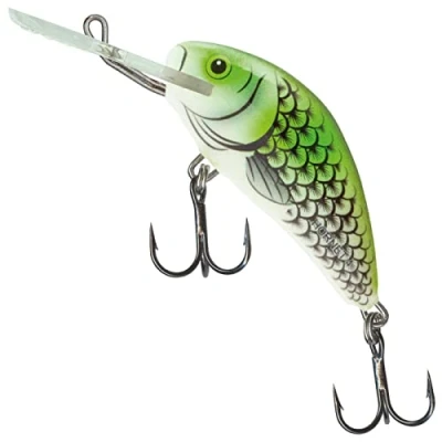 Abbildung von Salmo Hornet Wobbler, Farben:Olive Hot Spot, Länge/Gewicht/Laufverhalten/Tauchtiefe:6cm / 10g schwimmend 2.0 5.6m