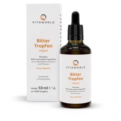 Abbildung von vitaworld Bitter Tropfen 9 ausgewählte Bitterstoffe ohne Alkohol Tropfen, 50 ml