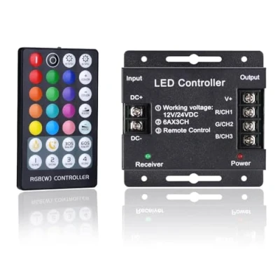 Abbildung von GOMING DC 12V 24V 18A RGB LED Streifen Lichter Dimmer Controller RF Fernbedienung 28 Tasten Drahtlose Steuerung Geeignet für