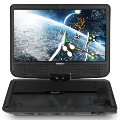 Abbildung von Lenco DVP 901BK 9 Zoll (22,5cm) DVD Player mit Bildschirm,C 12V Fahrzeugadapter und Fernbedienung Schwarz