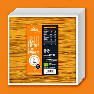 Abbildung von JUST TASTE Glas Süßkartoffel Spaghetti Die neue BIO Gemüse Pasta BIG BPACK 2,5 KG