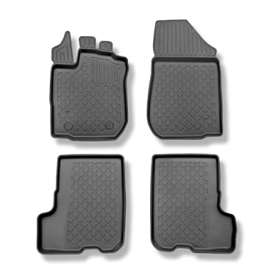Abbildung von Mossa TPE Fußmatten Auto kompatibel mit Dacia Sandero II Stepway Crossover (12.2012 12.2020) schwarz Automatten Autoteppiche G