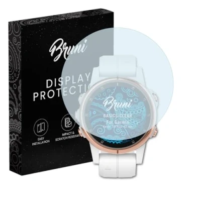 Abbildung von Bruni Schutzfolie kompatibel mit Garmin Fenix 5S Plus 42 mm Folie, glasklare Displayschutzfolie (2X)