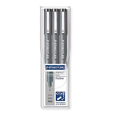 Abbildung von Staedtler 732877 Kalibrierte Fineliner Pigment liner, schwarz, 3 Stück