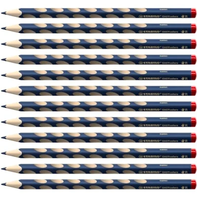 Abbildung von Ergonomischer Buntstift für Rechtshänder STABILO EASYcolors 12er Pack dunkelblau