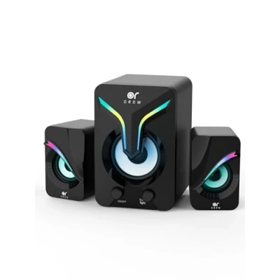 Abbildung von OROW PC Lautsprecher, 2.1 Speakers Stereo Sounds, 11W Computer Lautsprecher Mit Subwoofer,RGB Gaming für oder Laptop, 3.5mm AUX Eingang, USB Stromversorgung, Boxen (S212)