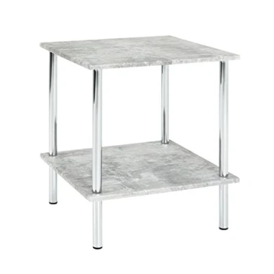 Abbildung von HAKU Möbel Beistelltisch betonoptik, Chrom, MDF, Metall Maße: B 39 cm x H 45 T cm, Style: Modern