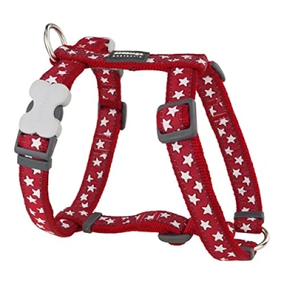 Abbildung von Red Dingo Hundegeschirr, Sternenmotiv, Größe M, 20 mm, Weiß/Rot