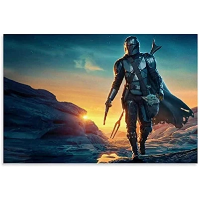 Abbildung von GPEIHANG Leinwand Malerei Bild Star Wars The Mandalorian Child für Bürodekoration Poster Wandkunst Bilder Und Drucke 15.7&quot;x23.6&quot;(40x60cm) Kein Rahmen