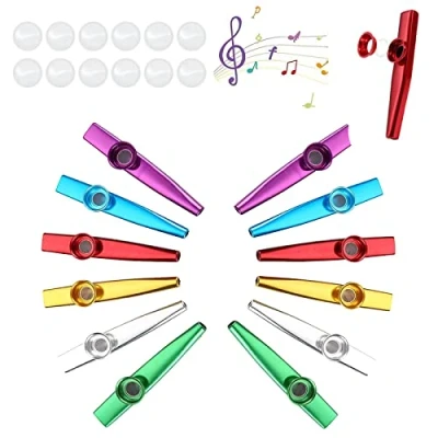 Abbildung von 12 Stück Kazoo, Kazoos, Kazoo Instrument, Kasu, Saxophon, mit Membran, Für Kinder Und Musikliebhaber Anfänger