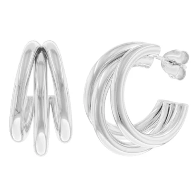 Abbildung von trendor HALB Ohrringe, Damen, Größe: One Size, Silver coloured