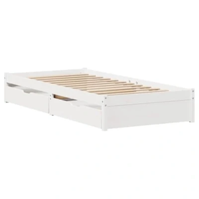 Abbildung von vidaXL Bett Massivholzbett ohne Matratze Weiß 90x200 cm Kiefernholz