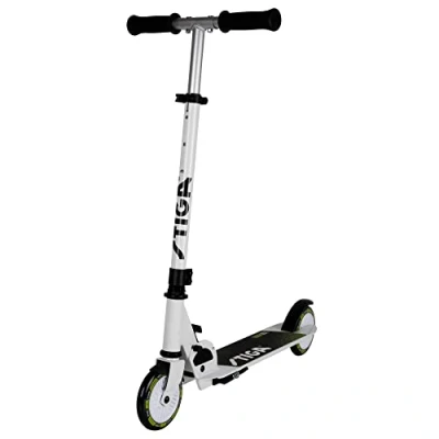 Abbildung von STIGA STR Kick Scooter Track 120 S Stability System Tretroller für Erwachsene und Kinder ab 5 Jahre City Roller bis zu 100kg Klappbar &amp; Höhenverstellbar mit 120mm Räder Weiss/Limegrün