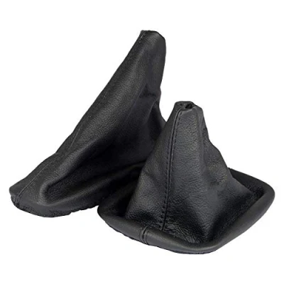 Abbildung von L &amp; P Car Design L&amp;P A0005 Schaltsack Schaltmanschette + Handbremsmanschette kompatibel mit BMW 3er e30 100% Echtleder Leder Schwarz