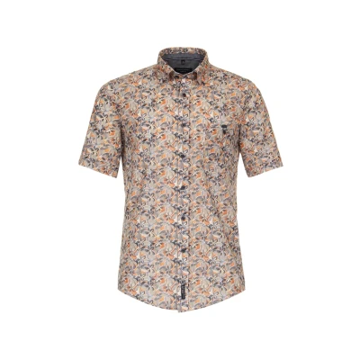 Abbildung von Casamoda Kurzarm Print Casual FIT Hemd, Herren, Größe: XL, Orange