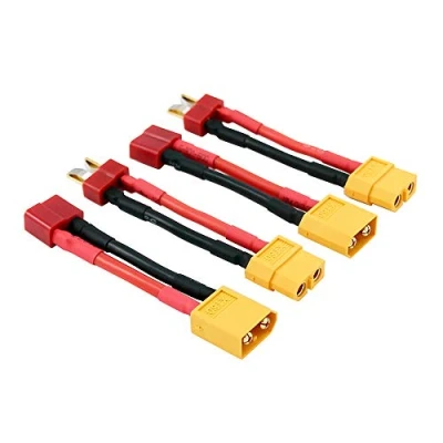 Abbildung von OliRC 4pcs XT60 XT 60 zu T Plug Style Männlicher Weiblichen Stecker Adapter mit 14awg 5cm Draht(C18 4)
