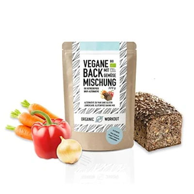 Abbildung von VEGANE BACKMISCHUNG mit Gemüse Bio, lower carb* Brot Alternative, viel Pflanzen Protein, ballaststoffreich, ohne Getreide, für keto und kohlenhydrat reduzierte Diät