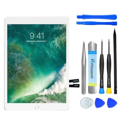 Abbildung von NB+ Touchscreen Digitizer für iPad 5 Display 9,7 Zoll, 2017(A1822 A1823) Generation, No Home Button, mit Werkzeug Set, Vorab klebender(Weiß)