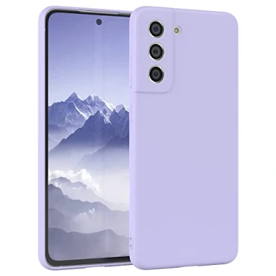 Abbildung von EAZY Case Silikonhülle für Samsung Galaxy S21 FE 5G Hülle Silikon Lila weich stoßfeste Handyhülle Schutzhülle mit Kameraschutz Dünn Premium Schutz Cover TPU Bumper Lavendel Violett