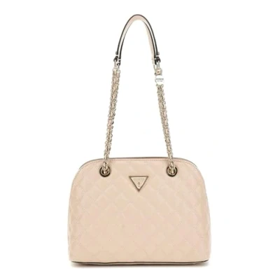 Abbildung von Guess Giully DOME Satchel Handtasche, Damen, Größe: One Size, Light beige