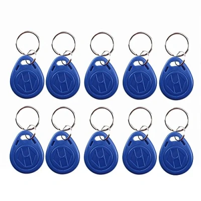 Abbildung von HFeng 125 kHz T5577 / EM4305 RFID Schlüsselanhänger, beschriftbar, NFC Etiketten, Token, Näherungskennung, Zugangskontrolle, Schlüssel, Fob Karte für Sicherheitseingangssystem, Farbe Blau (50)