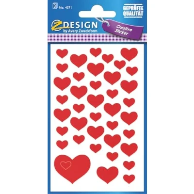 Abbildung von AVERY Zweckform 4371 Papier Sticker Herzen 117 Aufkleber (selbstklebend, Glitzer, Gastgeschenke, Mitgebsel, Scrapbooking, Hochzeit, Bullet Journal, Liebe, Briefe, Poesiealbum, Freundschaftsbuch)