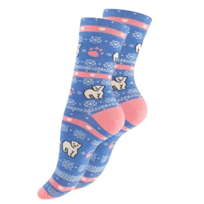 Abbildung von Vincent Creation FUN Socken, Größe: 37 41, Eisbärblau rosa