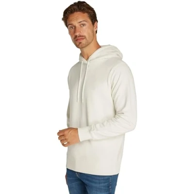 Abbildung von Calvin Klein Jeans Badge Hoodie Sweatshirt, Herren, Größe: Small, Ivory