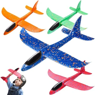 Abbildung von PATRICHOR Styroporflieger Flieger Styropor Kinder, 4 Stücke Flugzeug Wurfgleiter, Segelflugzeug Spielzeug Groß