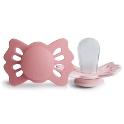 Abbildung von FRIGG Lucky Silikon Schnuller Symmetrischer 2er Pack BPA frei Hergestellt in Dänemark Cedar/Baby Pink Größe 1 (0 6 Monate)