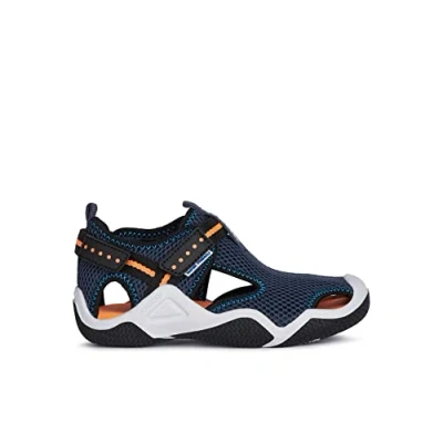 Abbildung von Geox JR Wader Trekkingsandale für Kinder, Größe: 38, Navy/orangefluo Schuhe