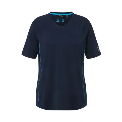 Abbildung von Ulla Popken Damen, UV Schutz 50+, V Ausschnitt, Halbarm T Shirts, Marine, 58 60
