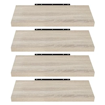Abbildung von EUGAD Wandregal Wandboard 4er Set Hängeregal Holz Board Modern Sonoma Eiche 60x22,9x3,8cm 0051QJ 4