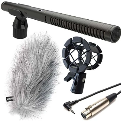 Abbildung von Rode NTG 2 Richtmikrofon + keepdrum PCMH1 Spinne MC 025XJ TRS/XLR Kamera Kabel Fell Windschutz WSWH
