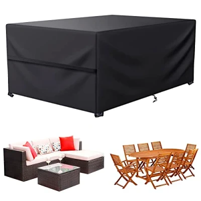 Abbildung von LCGOD Abdeckung gartenmöbel Wasserdicht ，Abdeckplane für Gartenmöbe Chwerlast 600D Oxford Gewebe Winddicht,Staubfest, UV Beständiges,Schutzhüllen und Sofa,Rechteckig(213x132 x74cm)
